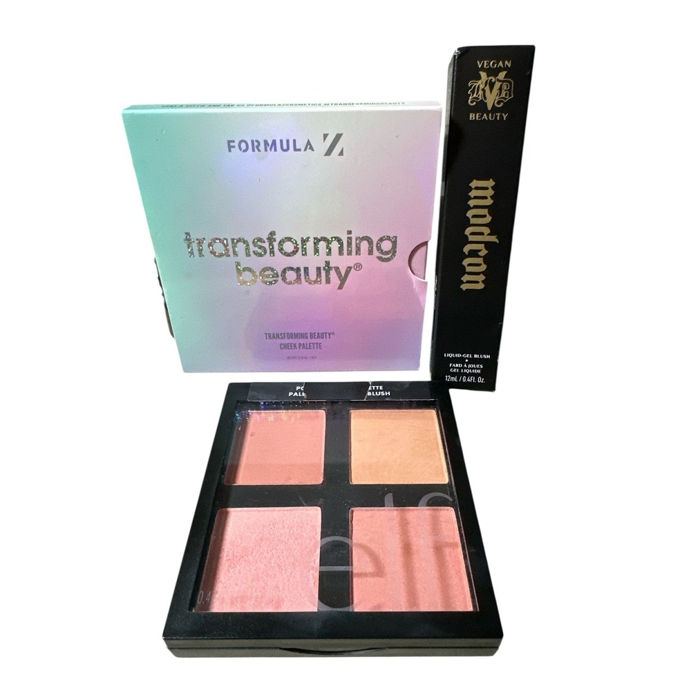 Beauty Blush Cheek Bundle 3 Items Elf. KVD, Formula Z - 2 Palettes & 1 Gel READ!